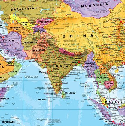 Maps International Giant World Map - Mega-Map Of The World - 46 x 80 - Fully Laminated - 2026 Updated
