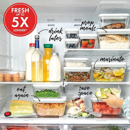 For food to stay fresh up to 5X longer, pump required (not included).