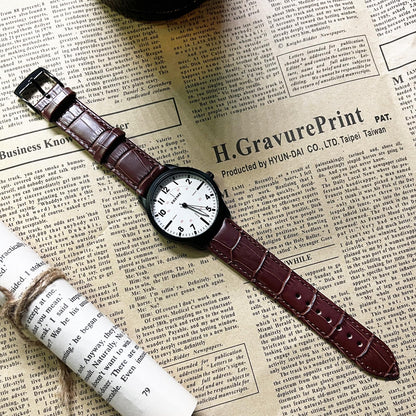 RBIPO 22mm Leather Watch Band Alligator Grain Quick Release Replacement Watch Strap for Men and Women