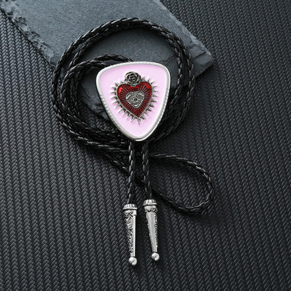 GelConnie Pink Bolo Tie for Women Native American Heart Goth Bolo Tie for Men Cowgirl Necklace Western Bolos Necktie