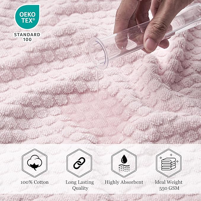 Simple&Opulence 6 Piece Luxury Towel Set, 100% Cotton Bathroom Towels