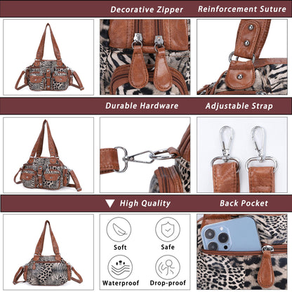 Angel Kiss Hobo Crossbody Purses for Women Shoulder Bag Multipocket Soft Hobo Purses Removable Strap Leather Handbags