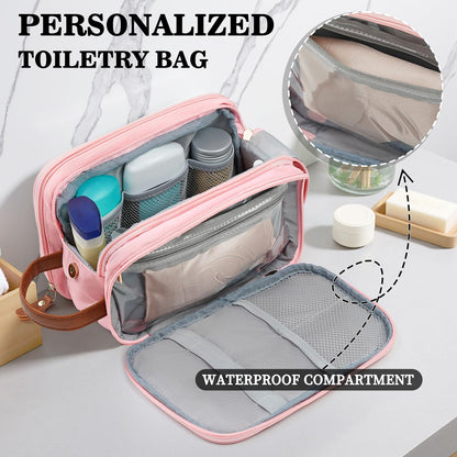 YOOLIFE Travel Toiletry Bag - Toiletry Bag for Men | Fathers Dad Gifts for Husband Boyfriend, Personalized Birthday Gifts for Men, Travel Essentials Dopp Kit Letter A Black