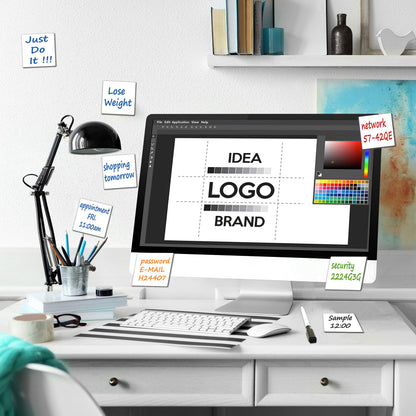 Dry Erase Sticky Notes. Reusable Whiteboard Stickers 4"x4" - 8 Pack. Suitable for All Smooth Surface. Great for Labels, Lists, Reminders and Decals. No Paper Post Notes Again, Its Washable, Removable