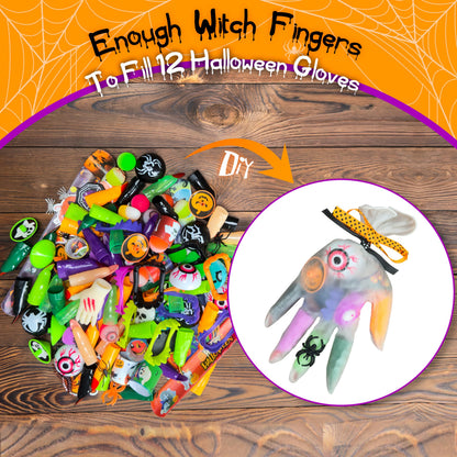 LINAYE 220PCS Halloween Party Favors for Classroom Kids, Non-Candy Halloween Classroom Gifts, Gloves Stuffed Toys Bulk Treat Goodie Bag Fillers Stuffers for Kids
