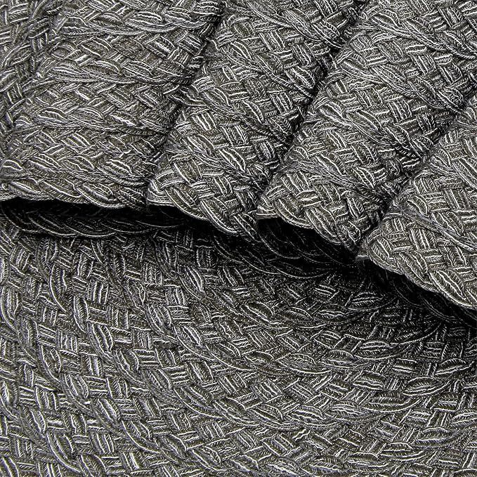 SHACOS Round Braided Placemats Set of 6 Thick Woven Placemats Washable 15 inch Circle Place Mats Non Slip Table Mats for Dining Table, Gray White
