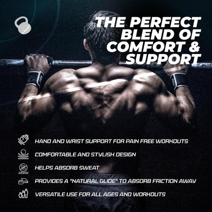 JerkFit WODies Gymnastics & Weightlifting Grips with Wrist Wraps – 3 Hole Versatile Gym Gloves for Pull Ups, Gym Training & Cross Training – Hand Grips Palm Protector for Men & Women