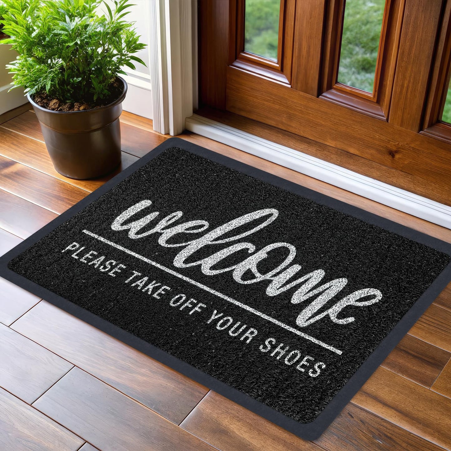 LUUFILx Welcome Door Mat Funny Front Door Mat Outside Indoor Entrance 30 x17.5 Inch Non Slip Floor Doormat Easy to Clean Christmas Black Doormat for Entry Porch High Traffic Areas Patio Yard Garage