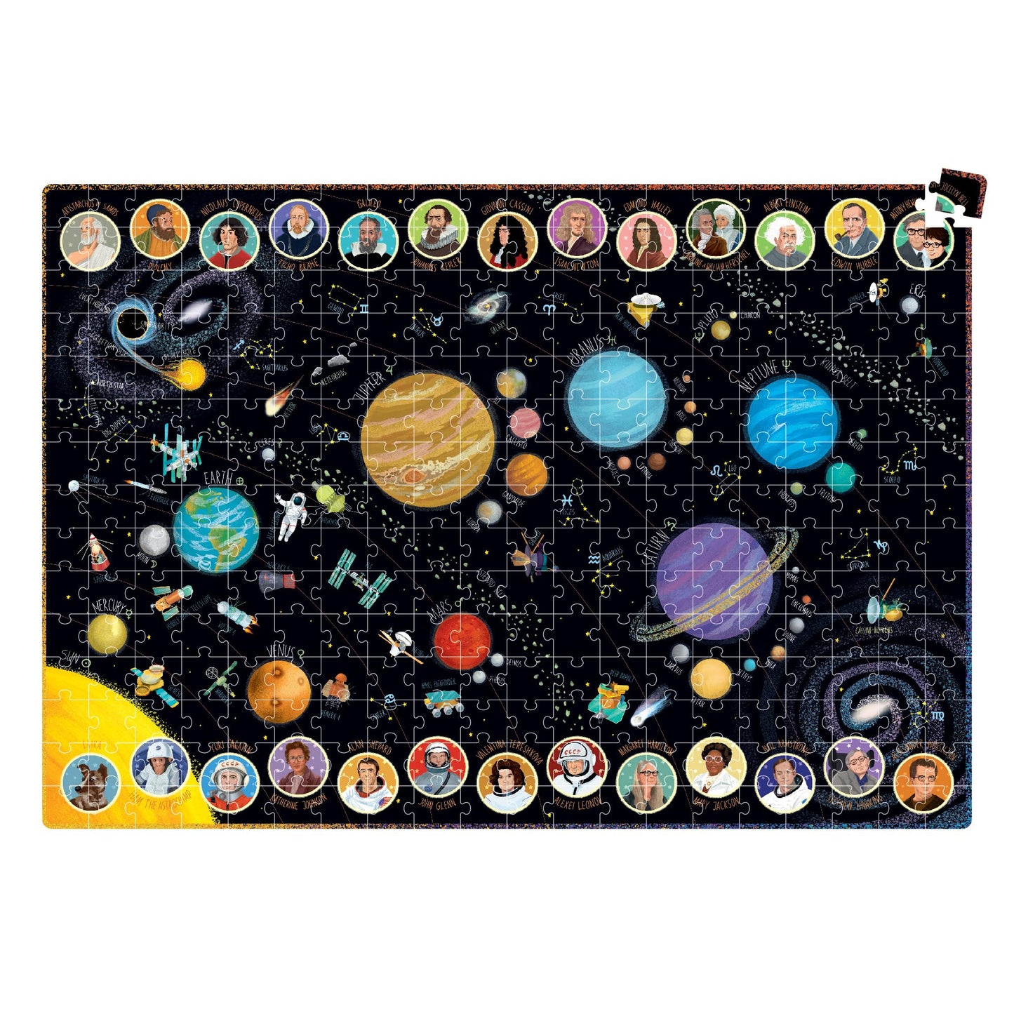 Banana Panda Solar System Puzzle - Suuuper Size 300-Piece Floor Puzzle with Large Educational Poster with Planet, Space and Science Facts - Early STEM Learning Activity - for Kids Ages 7 Years and up