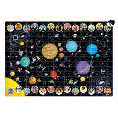 Banana Panda Solar System Puzzle - Suuuper Size 300-Piece Floor Puzzle with Large Educational Poster with Planet, Space and Science Facts - Early STEM Learning Activity - for Kids Ages 7 Years and up