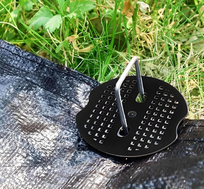 10 Inch 200 PCS Galvanized Landscape Staples with 200 PCS Gasket, Landscape Fabric Pins Stakes Lawn Ground Cover Graden Staples Spikes Weed Barrier Stakes