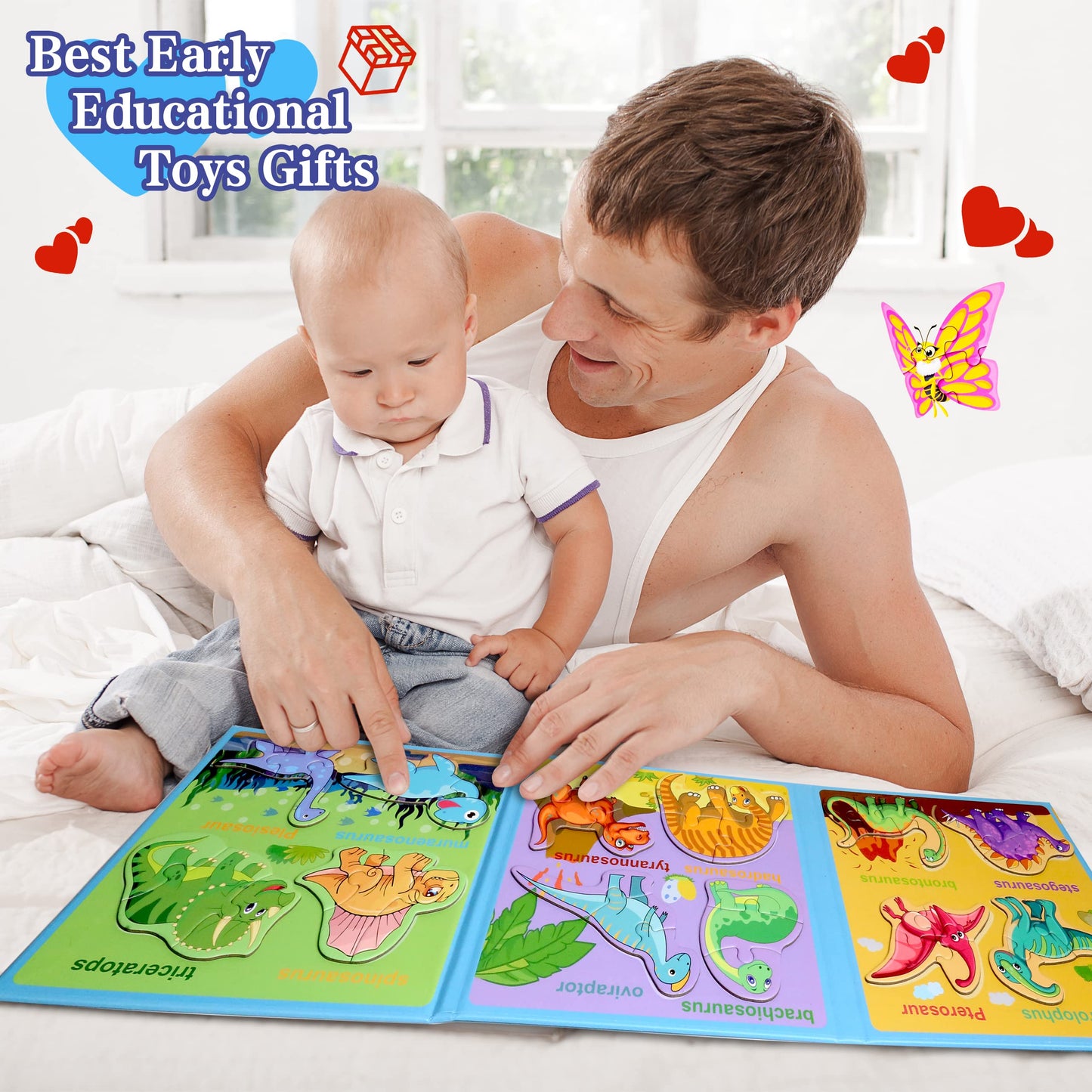 Magnetic Puzzles for Kids Ages 1-3, Travel Toddler Puzzles Ages 2-4 Year, Dinosaur Activities Toy for Boys & Girls 3-5 yo - Learning Magnet Gift for Road Trip