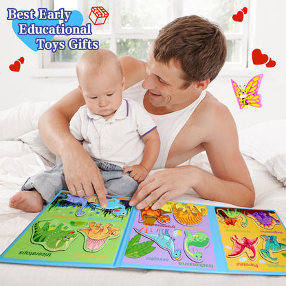 Magnetic Puzzles for Kids Ages 1-3, Travel Toddler Puzzles Ages 2-4 Year, Dinosaur Activities Toy for Boys & Girls 3-5 yo - Learning Magnet Gift for Road Trip