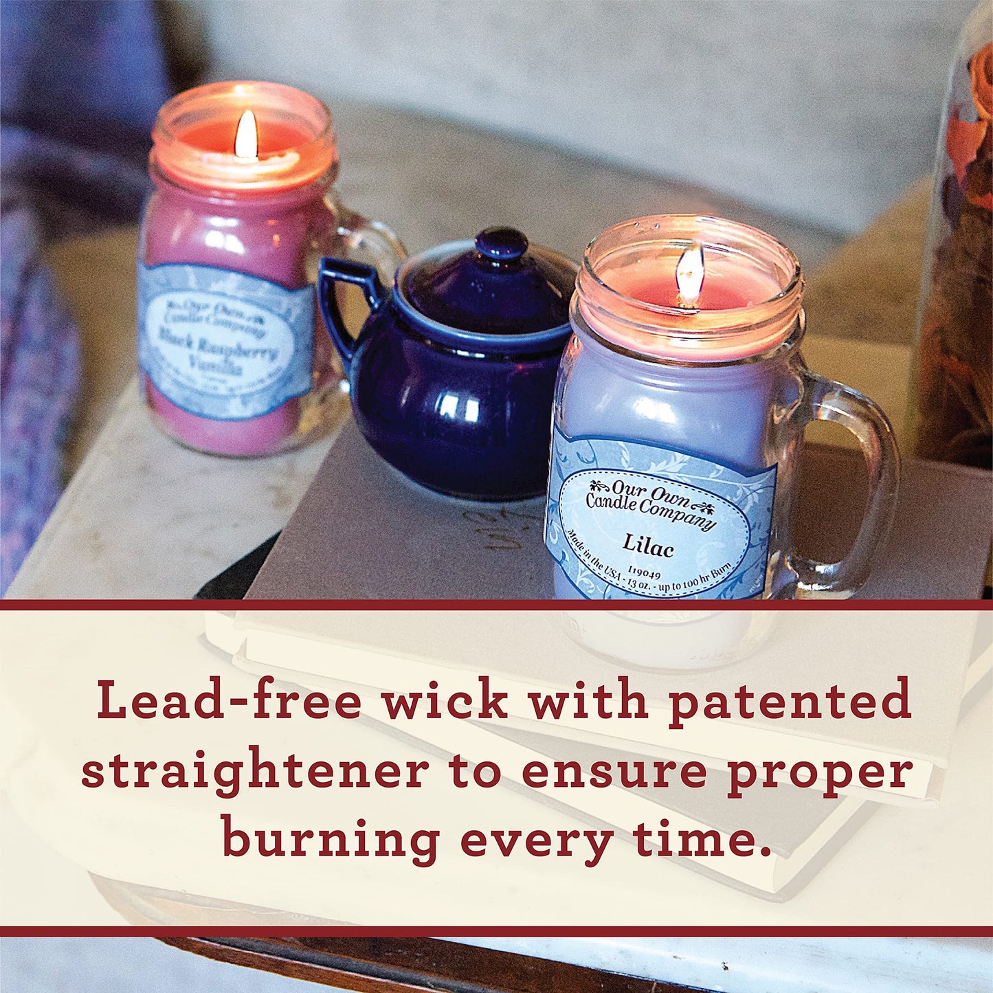 Our Own Candle Company, River Rock Scented Mason Jar Candle, 100 Hour Burn Time, 13 Ounces