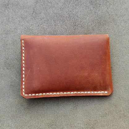 Handmade Leather Business Card Holder, Credit Card Wallet for Men and Women (Brown)