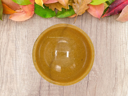 Yellow Jasper Crystal Bowl - 2 Inch Decorative Bowls for Room and Home Decor - Gemstone Healing Crystals for Elegant Display, Positive Energy Balance and Gift