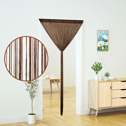 YaoYue Doorway String Curtain Door Curtains,Boho Hippie Hanging Fringe Room Divider for Patio Bedroom Closet Kitchen Laundry,Room Window Wall Door Decor(39×79in/100×200cm,Brown)