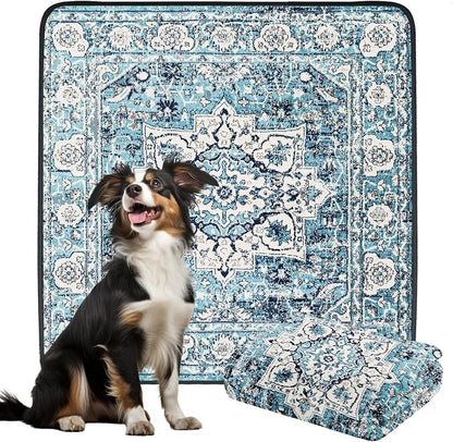 Dogcator Ocean-Blue Non-Slip Dog Washable Pee Pad Extra Large 72" x 72", Reusable Pet Training Pad for Dogs, Cats, and Puppies
