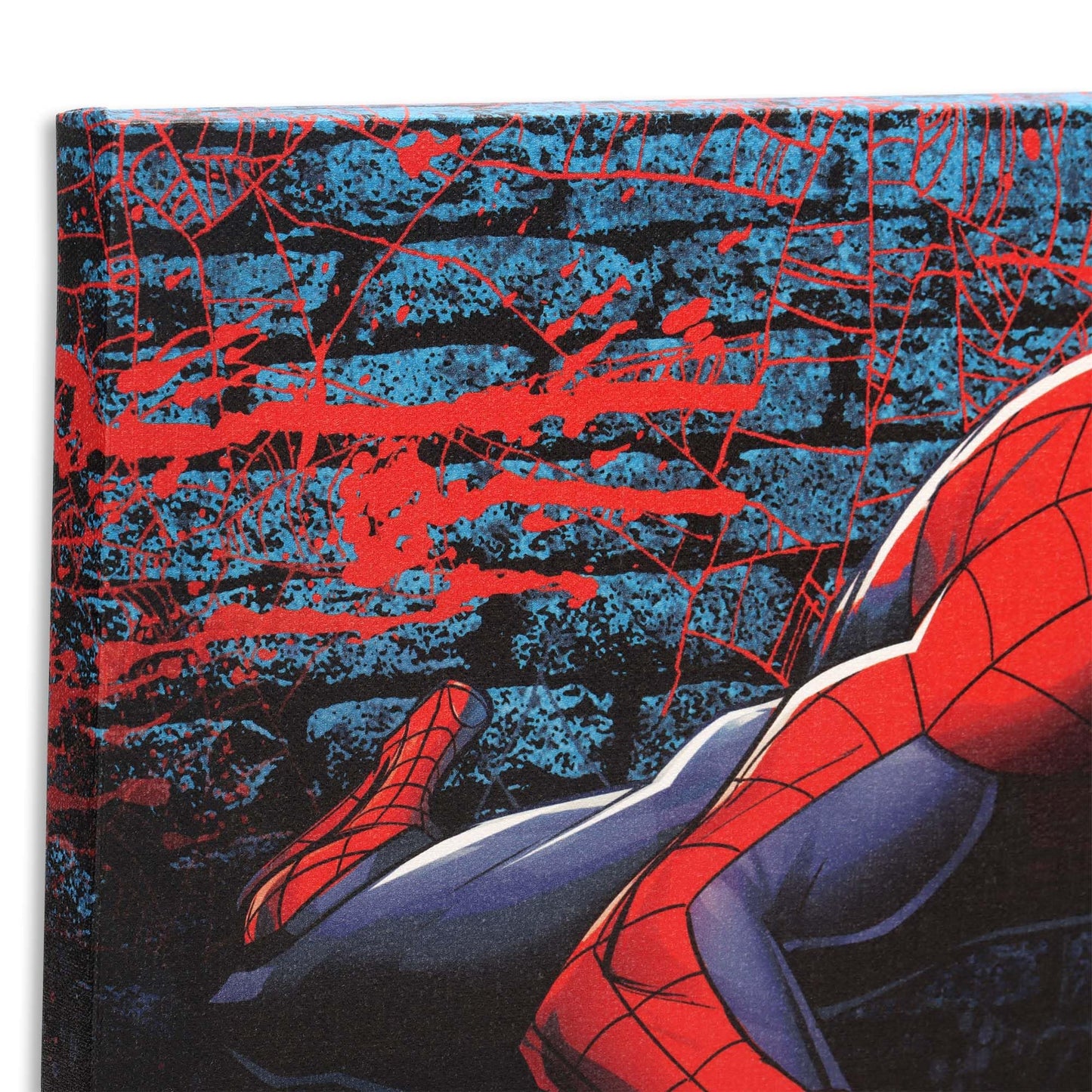 Open Road Brands Marvel Spider-Man Brick Wall Gallery Wrapped Canvas Wall Art - Superhero Wall Decor for Bedroom or Movie Room