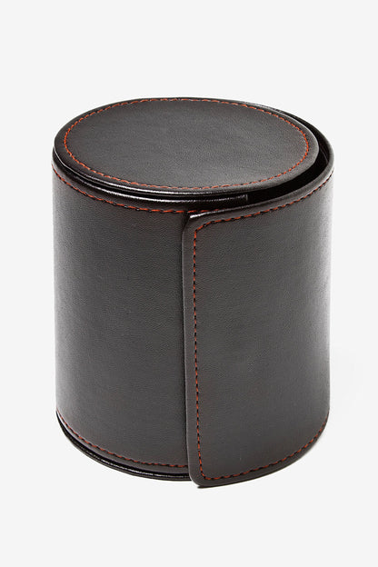 Black Tie Travel Case Roll - Perfect Business Gift - Vegan Faux Leather Necktie Anti-Wrinkle Storage Case