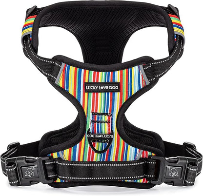 Lucky Love Dog Harness, Easy to Walk, No Pull Dog Harness, Adjustable Custom Fit (Hippie, Small)