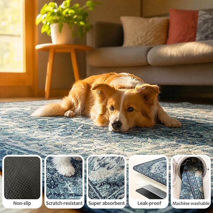 Washable Pee Pads for Dogs, Reusable Puppy Potty Training Pads, Ultra-Absorbent Thick Waterproof Leak-Proof Non-Slip Pads & Mat for Crate, Playpen, Floor, Whelping & Housebreaking , 2 Pack 36"x72"