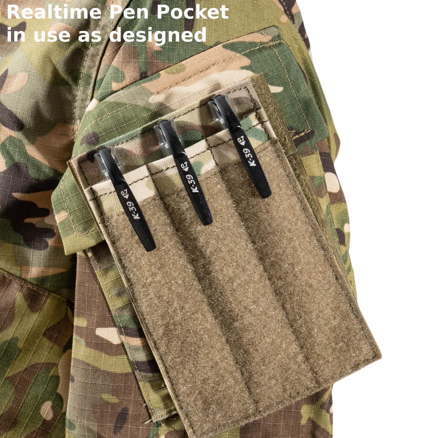 Tactical Pen Holder, Patch Holder for Army and Air Force Uniforms, OCP Hook & Loop Pencil Holder, Army OCP Uniform Pocket Accessories Pen Pocket Protector - Military Pocket Pen Holder Pouch (1, Multi)