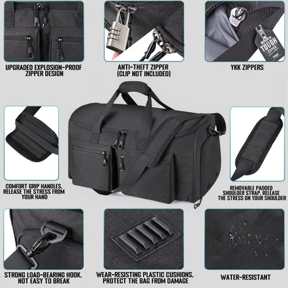 HILOMON Convertible Duffle Bags for Travel Carry On Suit Duffle Bags with Shoulder Strap 2 in 1 Hanging Garment Duffle Bag for Men Women (Black Mesh Storage)
