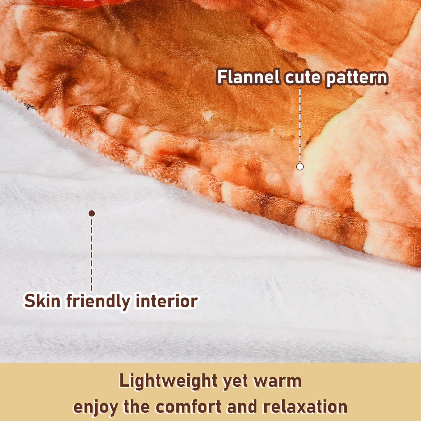 Catalonia Funny Fruit Pie Wrap Blanket for Kids & Adults, Quirk Gifts for Teenage Boys & Girls, Halloween Throw Blanket for Bed & Sofa, 59 inch