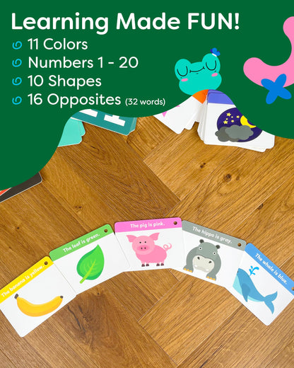 Toddler Flash Cards - Learn Colors, Numbers, Shapes, Opposites on Thick Jumbo Flashcards for Early Learners - Teacher Designed for Preschool, Kindergarten & Toddlers