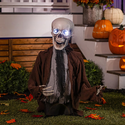 Evergreen Animated Groundbreaker Zombie for Halloween Outdoor Decoration, Sound Activated Zombie with Sporky Sound & Glowing Eyes, Halloween Props for Graveyard Lawn Yard Haunted House Decor