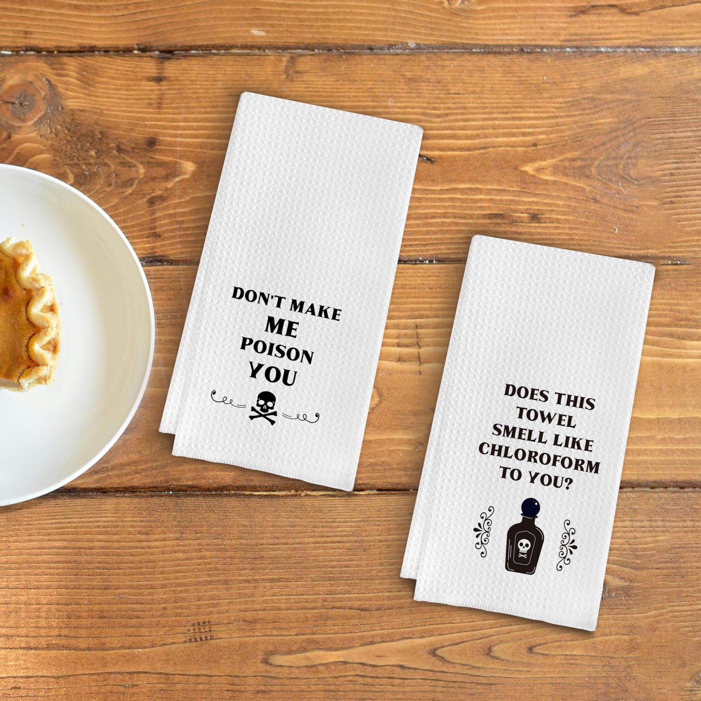 Qpenm Funny Kitchen Towels - Set of 2, Dish Towels with Saying, Tea Towels, Kitchen Decor, Housewarming Gifts, Black