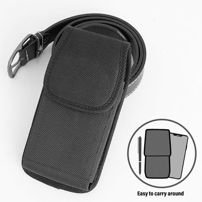 NUVAVO Holster for iPhone 17 16 15 14 13 12 11 Xs X XR/Pro Models, Cell Phone Belt Holder Case with Clip for Men, Heavy Duty Nylon Pouch (Fits Phone with Otterbox Cover on) Black