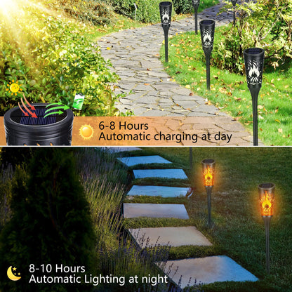Toodour Solar Lights Outdoor, 10 Pack Solar Torch Lights with Flickering Flame, IP65 Waterproof Yard Lights Landscape Decoration Lighting for Outside Garden Lawn Pathway Patio Decorations