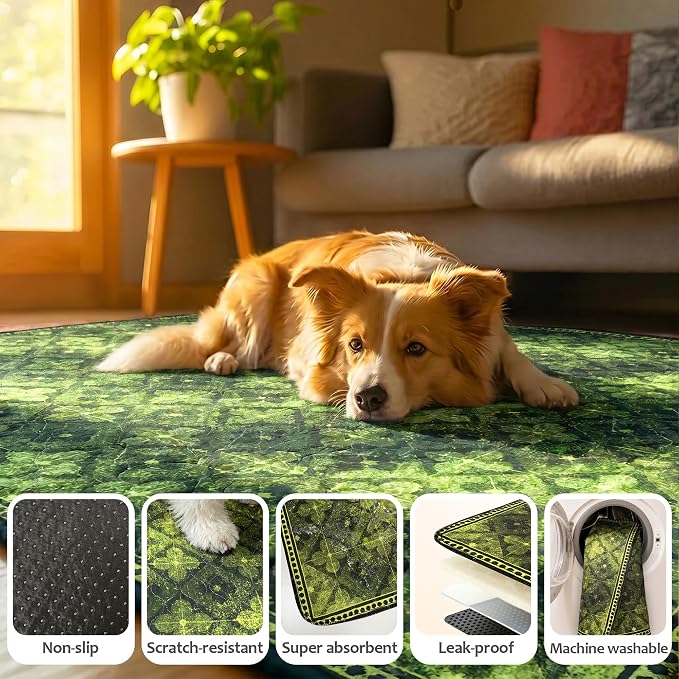 Washable Pee Pads for Dogs, Reusable Puppy Potty Training Pads, Ultra-Absorbent Thick Waterproof Leak-Proof Non-Slip Pads & Mat for Crate, Playpen, Floor, Whelping & Housebreaking , 2 Pack 48"x48"