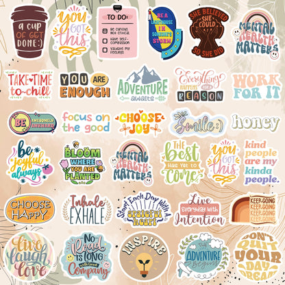 300PCS Motivational Stickers for Vision Board by Puraesla Water Bottles Laptops, Inspirational Quote Waterproof Vinyl for Journals Cups, Affirmation Boho Stickers for Women Holographic