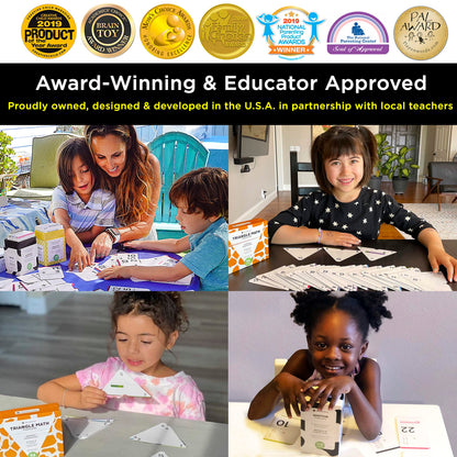 Ultimate Addition & Subtraction Math Mastery Flash Cards Bundle: 722 Equations (All Facts 0-12) for Engaging K-3rd Grade Learning - Fact Family & Single-Fact Cards, Color-Coded, Graphic Illustrations