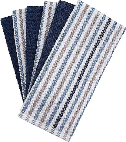 Premium Kitchen Towels | Large Cotton Kitchen Hand Towels | Popcorn Striped
