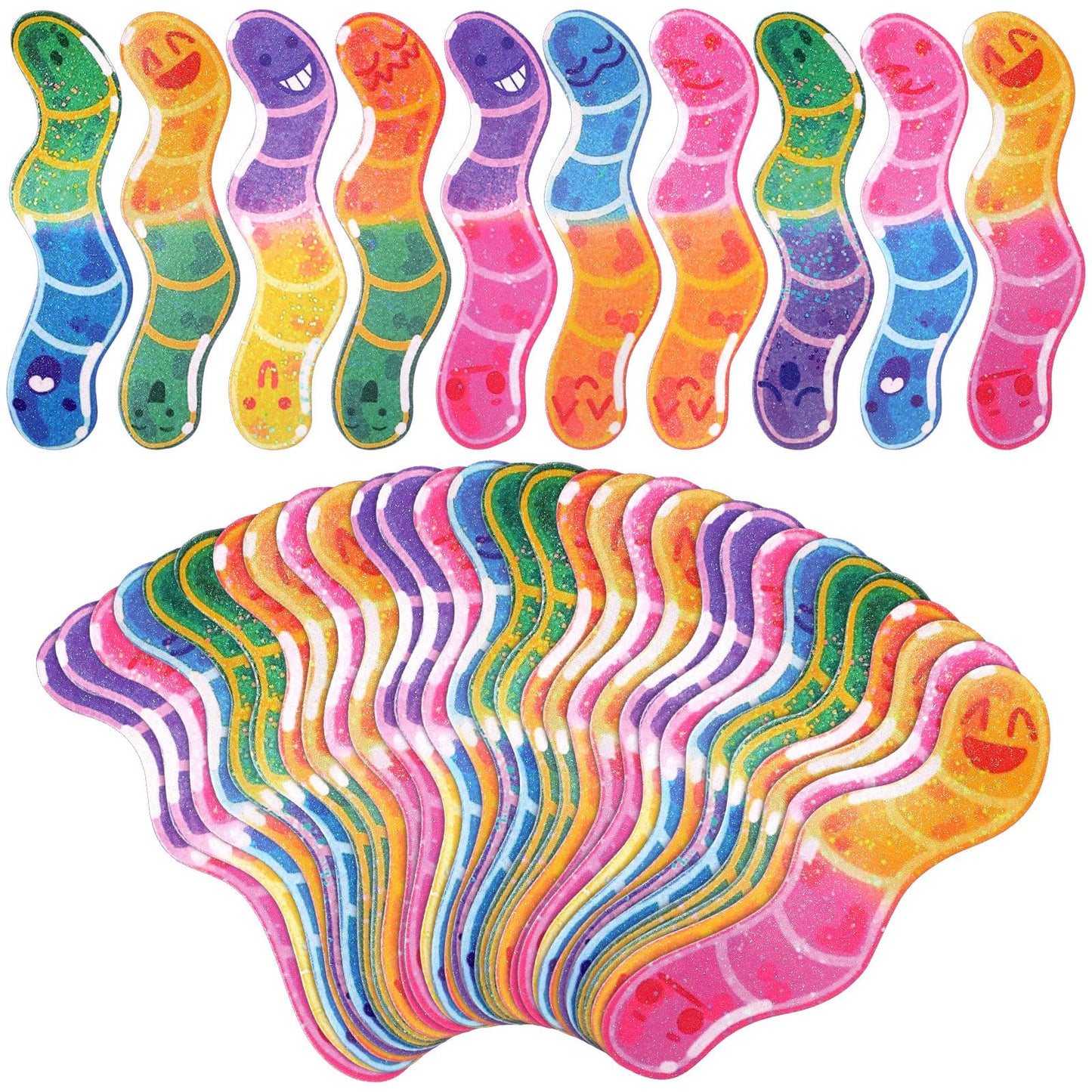 200 Pcs End of the Year Gifts for Students Worm Bookmarks Bulk for Kids Back to School Bookmarks for Students Teachers Classroom Rewards Reading Party Favors for Book Lovers Bookish (Classic)