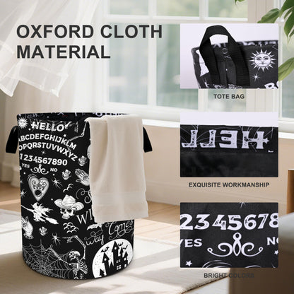 Halloween Black Laundry Basket Foldable Oxford Cloth Tote Bag Laundry Hamper Clothes Storage Bucket Organizer For Bathroom/Laundry Storage/Bedroom 19.6x15.7 Inch