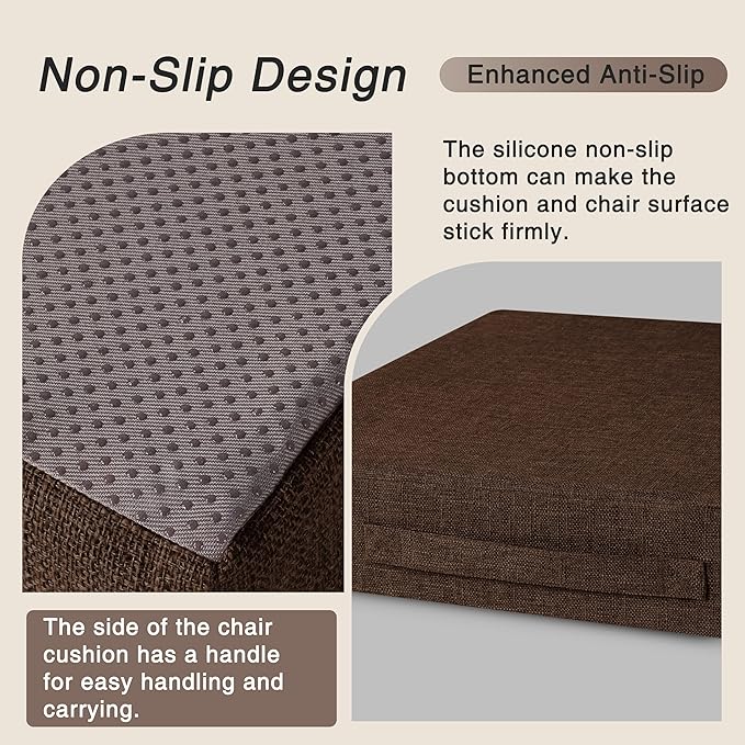 OVOV Recliner Cushions for Elderly 20"x20"x4" Thick Seat Cushion for Recliner Chair Large Square Non Slip Chair Pads with Washable Cover for Armchair Couch Coffee