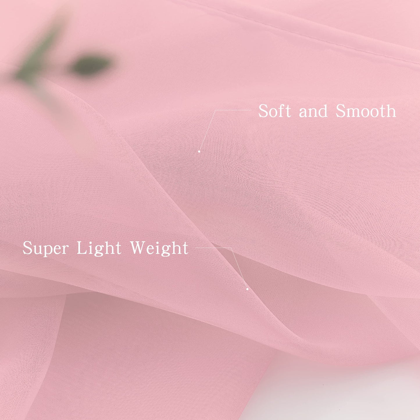 Luvyohmee Pink Window Scarf Valances - Light Pink Sheer Valances, 144 Inch Curtain Scarf Swag Curtains, Bed Canopy Curtains 52Wx144L