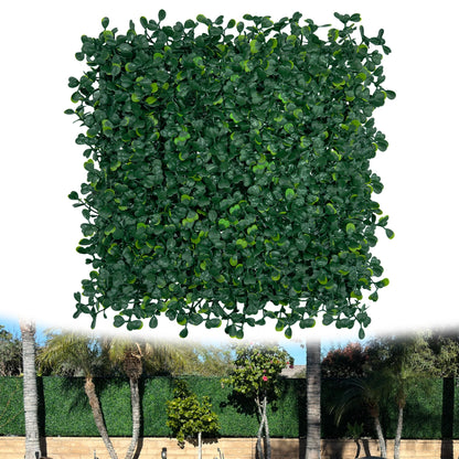 ODTORY Artificial Greenery Grass Wall Panel, 10x10 Inch 20-Pack (14 sqft), UV-Anti Fake Ivy Fence Privacy Screen Green Boxwood Covering for Indoor and Outdoor Home Wall Decor