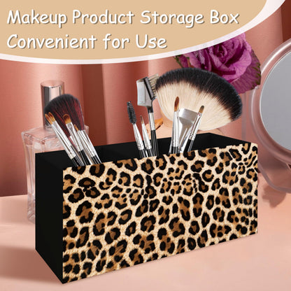 YTRGI Leopard Print Pen Pencil Holder Organizer for Desk, Leopard Print Room Decor, Preppy Cheetah Kitchen Cooking Brush Makeup Utensil Holder (Black)