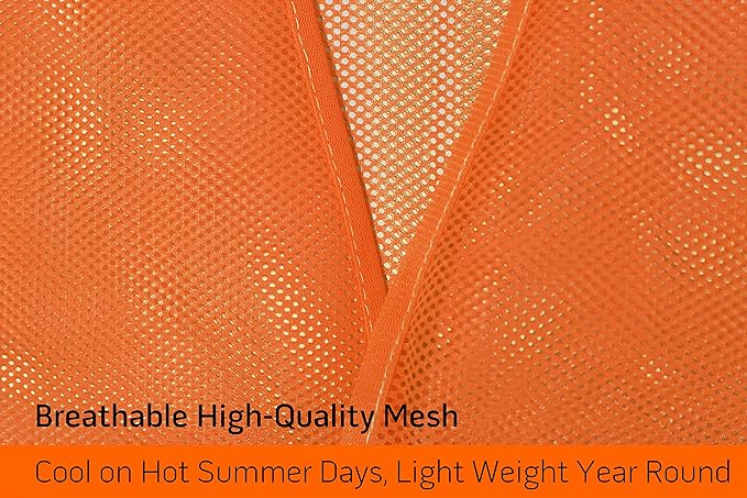 PeerBasics Safety Vests 20 Pack - Orange Reflective High Visibility, Men Women, Work, Cycling, Runner, Surveyor, Volunteer, Crossing Guard, Road, Construction