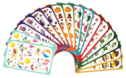 Year-Round Holiday Stickers Variety Pack: Fun Assortment of Designs for a Whole Year (400+ Stickers)