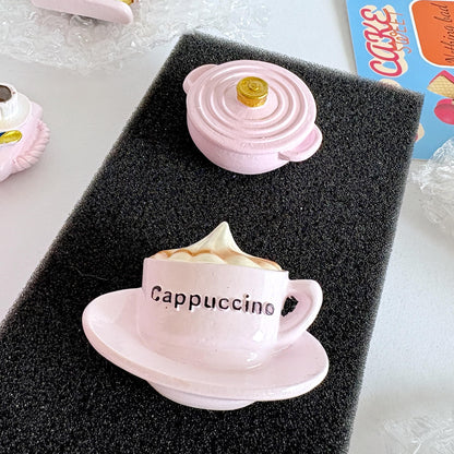 4 Pink Aesthetic Kitchen Fridge Magnets, Cute 3D Premium Resin Decorative for Refrigerator with Strong Magnets, Perfect Valentine's Day Gift for Women, Locker & Whiteboard
