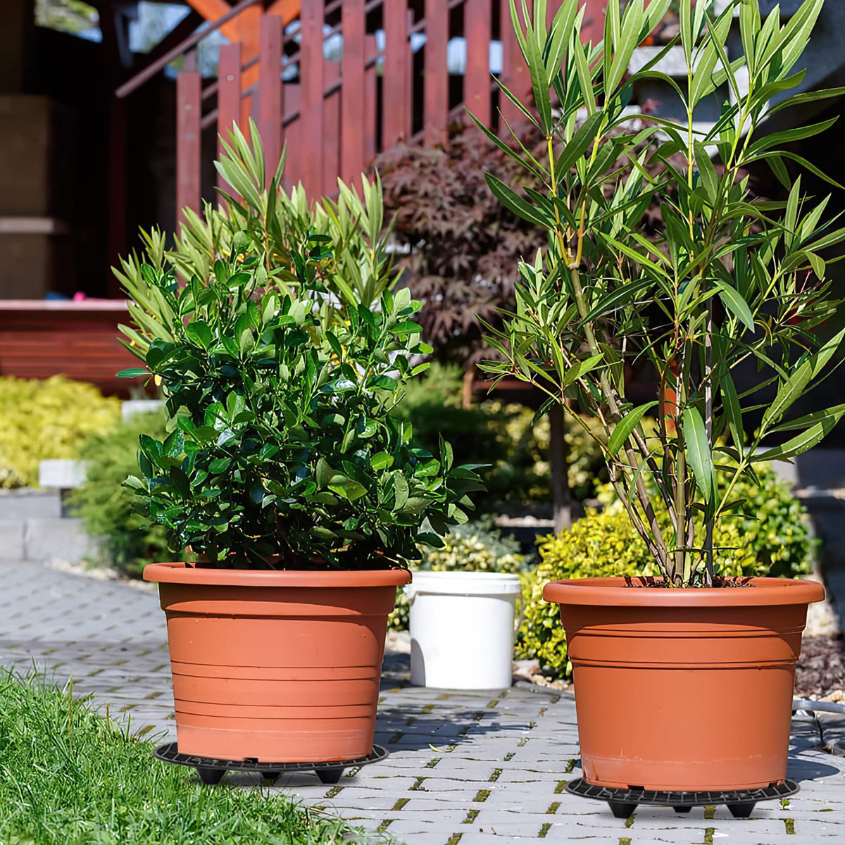 8Pcs Plant Stand Indoor Outdoor, Plant Level Pot Elevator- 2 Size Plant Riser Holder Plastic Floor Protector Plant Trivet, Heavy Planter Holder for Prevent Rot and Damage on Patio & Deck(7.9"&11.8" )