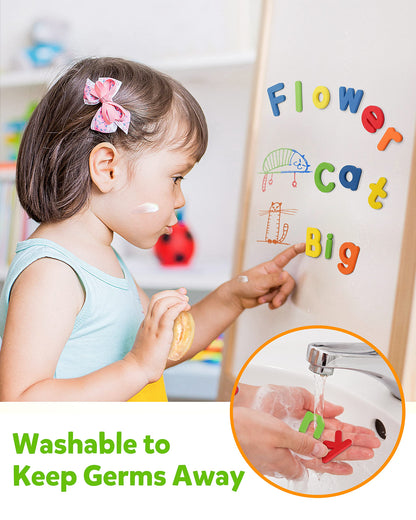 Coogam EVA Magnetic Letters Numbers 78 Pcs Alphabet ABC 123 Fridge Magnets Colorful Educational Toy Set, Preschool Learning Spelling Counting Uppercase Lowercase Math for 3 4 5 Years Kid