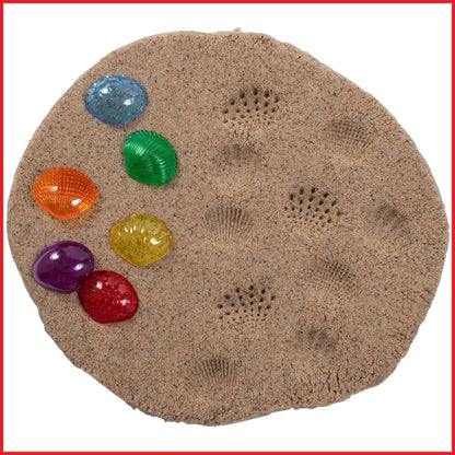 edxeducation Tactile Shells | Set of 72 | Translucent | 6 Textures and Colors | Ages 18m+ | Explore Early STEM Concepts | Light Table and Sensory Bin Toys